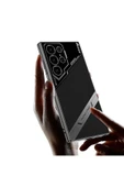 KILIFTECH Galaxy S23 Ultra Kılıf Kamera Korumalı Suni Deri Tasarım Zore Yeni Seri Procase Kapak-Titanyum-Gri - 3