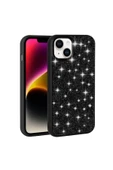 KILIFTECH iPhone 14 Uyumlu Parlak Taşlı Tasarım Pırlanta Zore Kılıf-Beyaz thumbnail 2