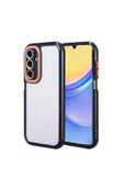 KILIFTECH Galaxy A15 Kılıf Kamera Korumalı Renkli Kenar ve Çerçeve Tasarımlı Zore Vitamin Kapak-Siyah - 1