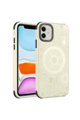 KILIFTECH iPhone 11 Uyumlu Zore Wireless Şarj Özellikli Desenli Hot Kılıf-Gold thumbnail 1