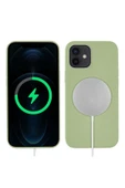 KILIFTECH iPhone 12 Mini Uyumlu Zore Silksafe Wireless Kılıf-Açık Yeşil thumbnail 1