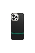 gallipolitech iPhone 15 Pro Max Kılıf M-safe Şarj Özellikli Karbon Fiber Görünümlü GLLP Antina Kapak - Siyah-Yeşil - 1