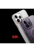 KILIFTECH iPhone 14 Pro Max Uyumlu Magsafe Şarj Özellikli Buzlu Sert PC Zore Tuval Kılıf-Derin Mor - 2