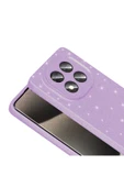 KILIFTECH Redmi Note 14 Pro Plus Kılıf Kamera Korumalı Simli Lüks KTH Koton Kapak - Lila thumbnail 4