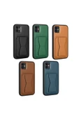 BTHM STORE iPhone 11 Uyumlu Kartlıklı Standlı Pu Deri BTH Memo Kılıf-Siyah thumbnail 2