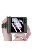 zore Galaxy Z Flip 6 Kılıf Kamera Korumalı Yüzüklü Zore Flip Ring Kıpta Kapak-Siyah - 5