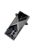 Zeyline Galaxy Z Fold 6 Kılıf Ultra İnce Kamera Korumalı PC + Deri Arka Yüzey Zore X-Pro Kapak-Siyah - 5