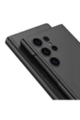 zore Galaxy S24 Ultra Kılıf Kamera Korumalı Suni Deri Tasarım Zore Droga Standlı Kartlıklı Kapaklı Kılıf- - 2