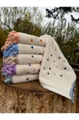 Peacock 6 Adet Ponpon Detaylı Mutfak Havlusu Bukle - 1