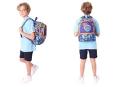 Kaukko Kids Erkek Çocuk Okul Çantası ve Isı Yalıtımlı Beslenme Çantası Seti (L5269+L7269) Futbol Topu Baskılı - Lacivert Turuncu thumbnail 3