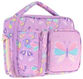 Kaukko Kız Çocuk, Lila, Kelebek Desenli Isı Yalıtımlı Üç Bölmeli (Matara Cepli) Okul Beslenme Çantası L7222 thumbnail 1
