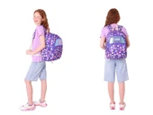 Kaukko Kids Pullu Şekerleme Desenli, Kız Çocuk Mor Okul Çantası + Beslenme Çantası Seti (L5216+L7216) thumbnail 3