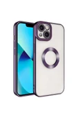 Ayyıldız Aksesuar Dünyası iPhone 14 Uyumlu Kamera Korumalı Logo Gösteren Zore Omega Kılıf-Derin Mor - 1