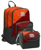 Coral High İlkokul ve Ortaokul Sırt Çantası ve Beslenme Seti - Erkek Çocuklar İçin Turuncu Bordo Gri Renkli - 1