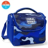Coral High Erkek Çocuk Termoslu Beslenme Çantası - Mavi Lacivert Kamuflaj, Erkek Çocuk thumbnail 4