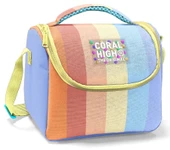 Coral High İlkokul Kız Çocuk Okul Beslenme Çantası, Turuncu Sarı Mavi Renkli Çizgili, Termoslu (Isı Yalıtımlı) thumbnail 6