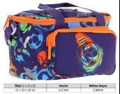Kaukko Kids Thermo Isı Yalıtımlı Erkek Çocuk Futbol Topu Baskılı Lacivert Turuncu Beslenme Çantası L7269 (İki Bölmeli) thumbnail 4