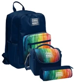 Coral High İlkokul ve Ortaokul Okul Çanta Üçlüsü - Erkek Çocuk, Lacivert Çok Renkli Çizgi Desenli thumbnail 4
