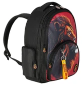 Galatasaray Erkek Çocuk Üç Gözlü Okul Sırt Çantası - Suni Deri Üzerine Aslan Baskılı - ME25560 thumbnail 2