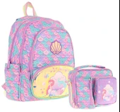 Kaukko Kids Denizkızı Nakışlı ve Baskılı Okul Çantası (L5225) ve Thermo Beslenme Çantası (L7225) Seti - Kız Çocuk thumbnail 1