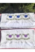 Peacock Nakışlı , Çeyize Uygun , Hediyelik El Havlusu %100 Pamuk - 3