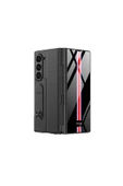 KILIFTECH Galaxy Z Fold 6 Kılıf Kamera Korumalı Kartlıklı Kalem Bölmeli Zore Kıpta Çizgili Droga Kılıf-Yeşil - 2