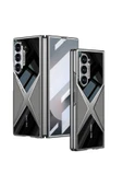 KILIFTECH Galaxy Z Fold 6 Kılıf Ultra İnce Kamera Korumalı PC + Deri Arka Yüzey Zore X-Pro Kapak-Titanyum-Gri - 1