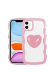 zore iPhone 11 Uyumlu Renkli Kalp Figürlü Zore Ponçik Kılıf-Pembe thumbnail 1