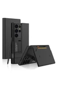 szr store Galaxy S24 Ultra Zore Kıpta Standlı Kartlıklı Kapak-Siyah - 1