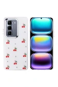 KILIFTECH İnfinix Hot 50 Pro Plus 4G Kılıf Airbag Tasarımlı Simli Şeffaf Zore Kutup Kapak - Kiraz - 1