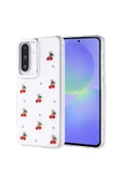 KILIFTECH Galaxy A36 Kılıf Airbag Tasarımlı Simli Şeffaf Zore Kutup Kapak - Kiraz - 1