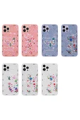 GNG HOME iPhone 13 Pro Max Uyumlu Desenli Sert Silikon Zore Mumila Kılıf-Pink Flower thumbnail 2
