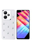 KILIFTECH İnfinix Hot 30i Kılıf Airbag Tasarımlı Simli Şeffaf Zore Kutup Kapak - Lale - 2