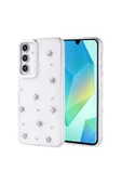 KILIFTECH Galaxy A16 Kılıf Airbag Tasarımlı Simli Şeffaf Zore Kutup Kapak - Kiraz - 2