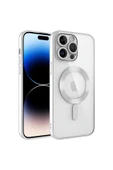 CASAMODA iPhone 14 Pro Uyumlu Kamera Korumalı Magsafe Wireless Şarj Özellikli CSM Zore Demre Kılıf-Gümüş thumbnail 1