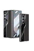 KILIFTECH Galaxy Z Fold 6 Kılıf Ultra İnce Kamera Korumalı PC + Deri Arka Yüzey Zore Kıpta Poligan Kapak-Siyah - 1