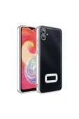 KILIFTECH Galaxy A06 Uyumlu Kılıf Kamera Korumalı Logo Gösteren Zore Omega Kapak-Gümüş - 1
