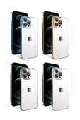 KILIFTECH iPhone 12 Pro Max Uyumlu Kamera Korumalı Renkli Çerçeveli Zore Garaj Kılıf-Siyah thumbnail 2