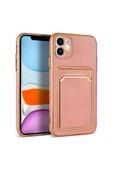 AC Mobile iPhone 11 Uyumlu Zore Bark Kartlıklı Kılıf-Rose Gold thumbnail 1