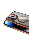 zore iPhone 14 Pro Max Kılıf Magsafe Şarj Özellikli Mat Görünümlü Zore Solo Kapak-Turuncu - 2