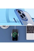 zore iPhone 14 Pro Max Uyumlu Wireless Şarj Özellikli CSK Zore Krom Magsafe Silikon Kılıf-Lacivert thumbnail 6