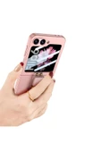 Doping Digital Galaxy Z Flip 6 Kılıf Zore Z Harfli Yüzüklü Kıpta Kapak-Siyah - 5