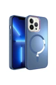 KILIFTECH iPhone 13 Pro Max Uyumlu Magsafe Wireless Şarj Özellikli Zore Stil Kılıf-Sierra Mavi thumbnail 1