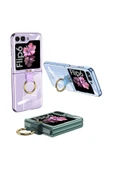 zore Galaxy Z Flip 6 Kılıf Zore Yüzüklü Kıpta Kapak-Gold - 5