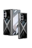 10LİNE AKSESUAR Galaxy Z Fold 6 Kılıf Ultra İnce Kamera Korumalı PC + Karbon Arka Yüzey Zore X-Pro Kapak-Siyah - 1