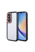 Roketcim Galaxy A34 Kılıf Kamera Korumalı Renkli Kenar ve Çerçeve Tasarımlı Zore Vitamin Kapak-Siyah - 1