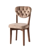 6 Adet Gala Sandalye Ceviz Ahşap Kapitoneli - 2