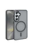 zore Galaxy S24 Plus Kılıf Magsafe Şarj Özellikli Mat Arka Yüzey Zore Sio Kapak-Gri - 1