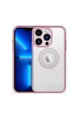 SAFA iPhone 13 Pro Uyumlu Kamera Korumalı Logo Gösteren Zore Esta Kılıf-Rose Gold thumbnail 1