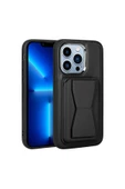 SAFA iPhone 13 Pro Max Uyumlu Kartlıklı Standlı Pu Deri Zore Memo Kılıf-Siyah thumbnail 1